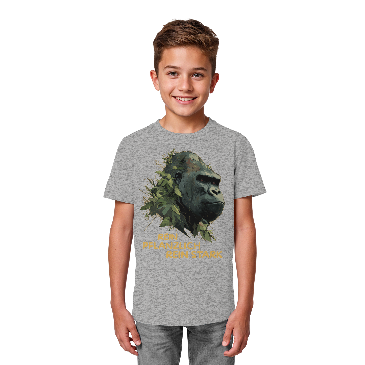 vegwear "Gorilla, rein pflanzlich rein stark" - unisex Kids T-Shirt, bio vegan