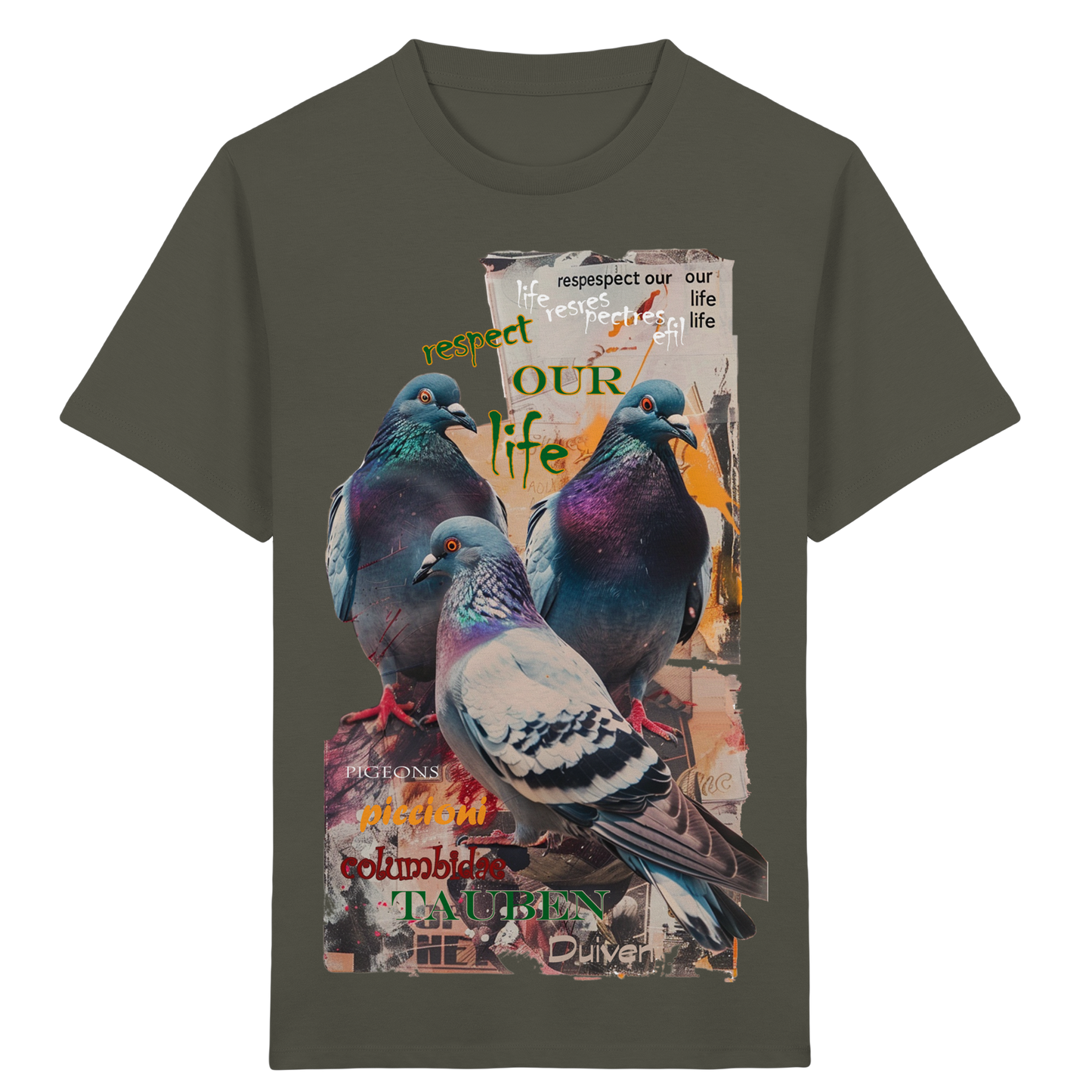 vegwear "respect our life - Tauben" - unisex Kinder Bio T-Shirt