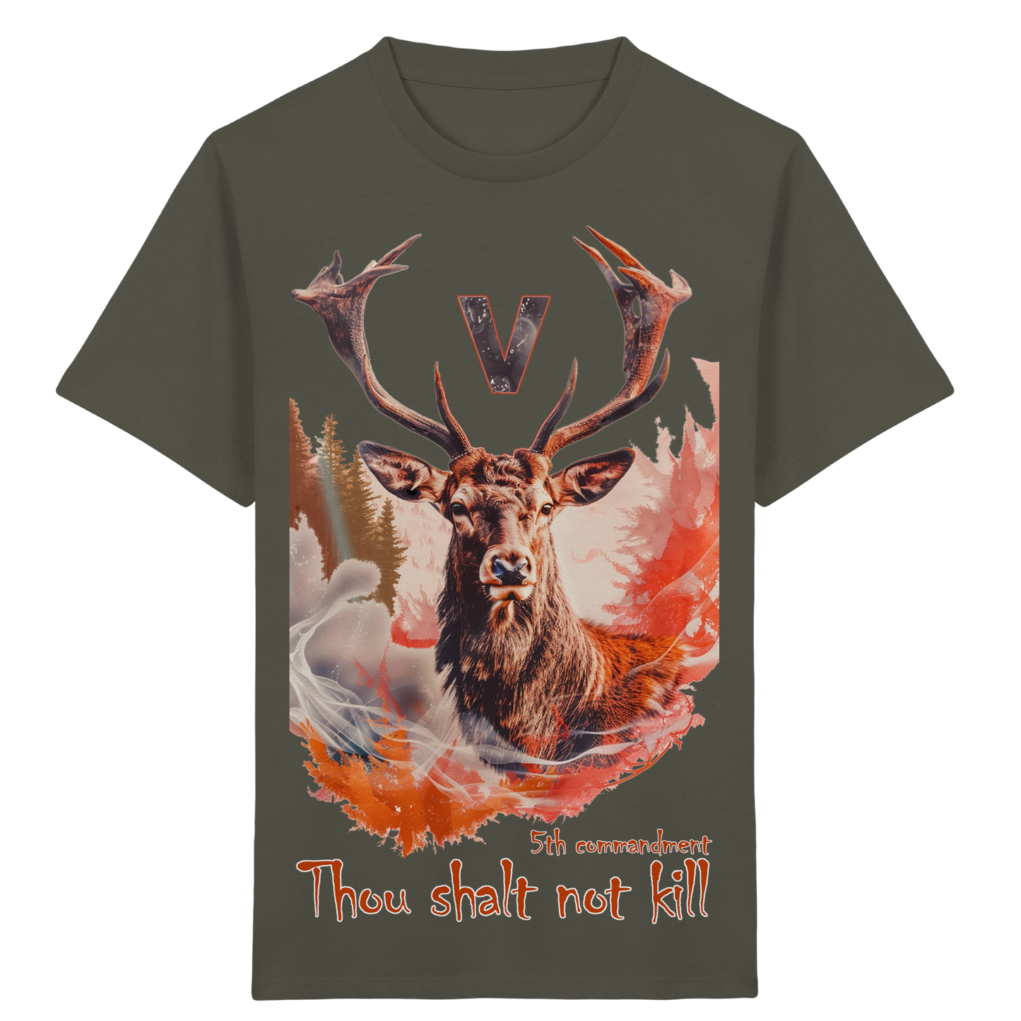unisex Kids Bio T-Shirt: 'thou shalt not kill 5th' | vegwear 