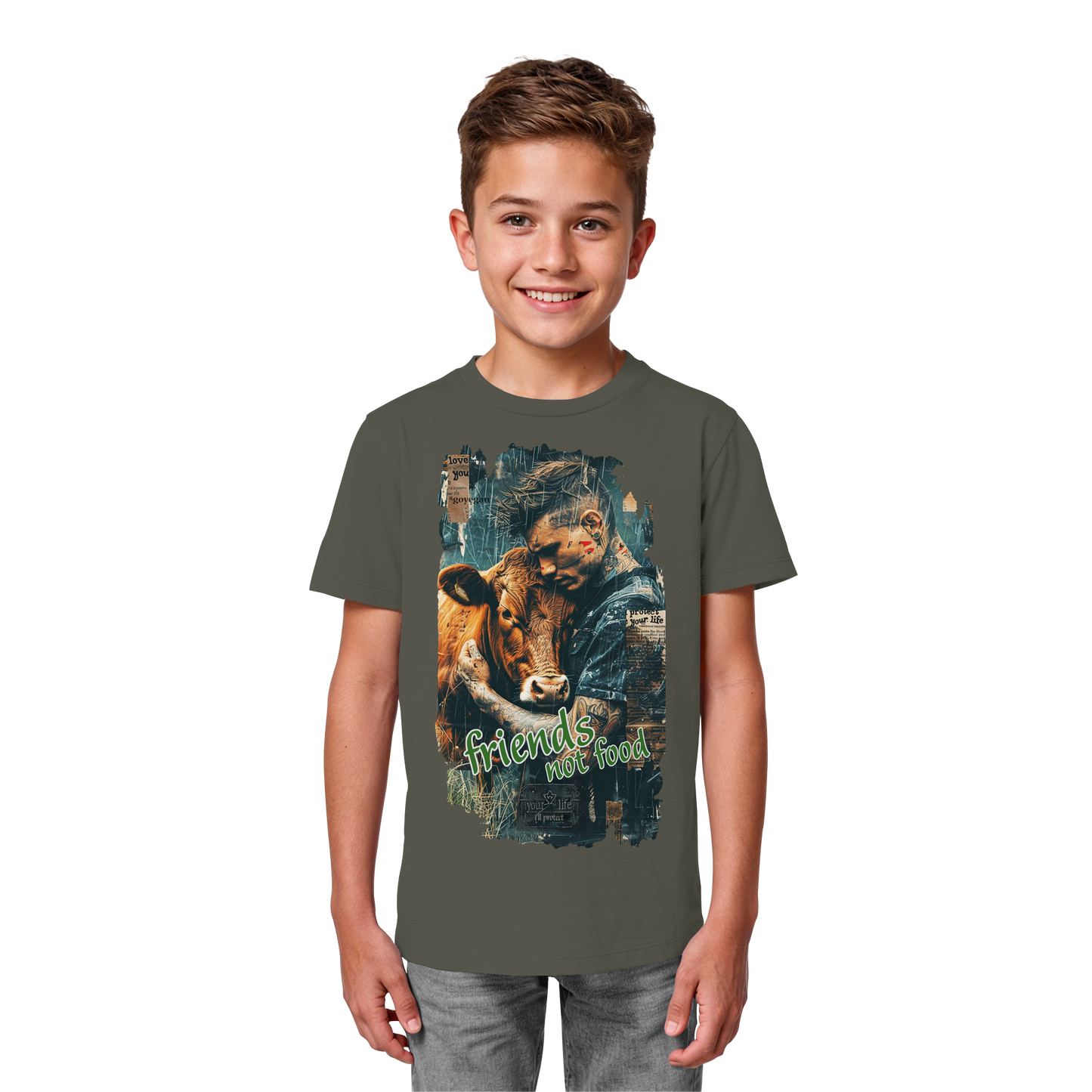 vegwear "friends not food" - unisex Kids bio T-Shirt, vegan, fair