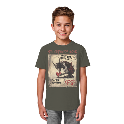vegwear "why does evil" - unisex Bio Kinder T-Shirt