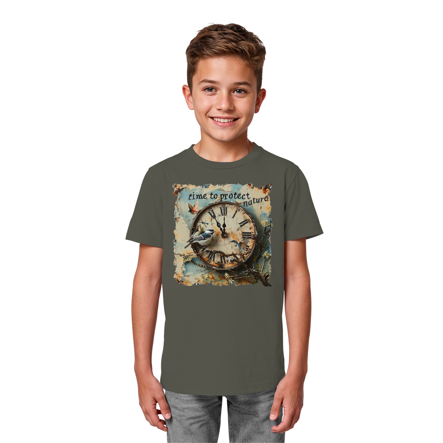 vegwear "time to protect nature" - unisex Kinder T-Shirt, nachhaltige Mode