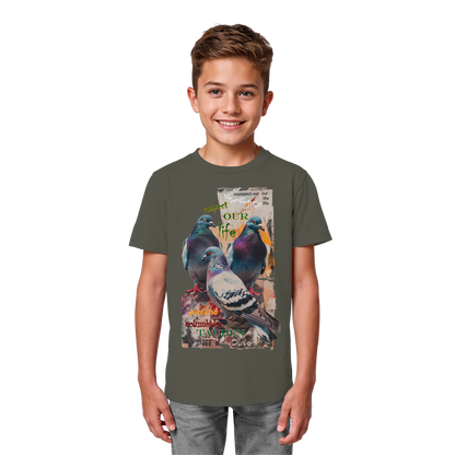 vegwear "respect our life - Tauben" - unisex Kinder Bio T-Shirt