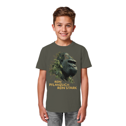 vegwear "Gorilla, rein pflanzlich rein stark" - unisex Kids T-Shirt, bio vegan