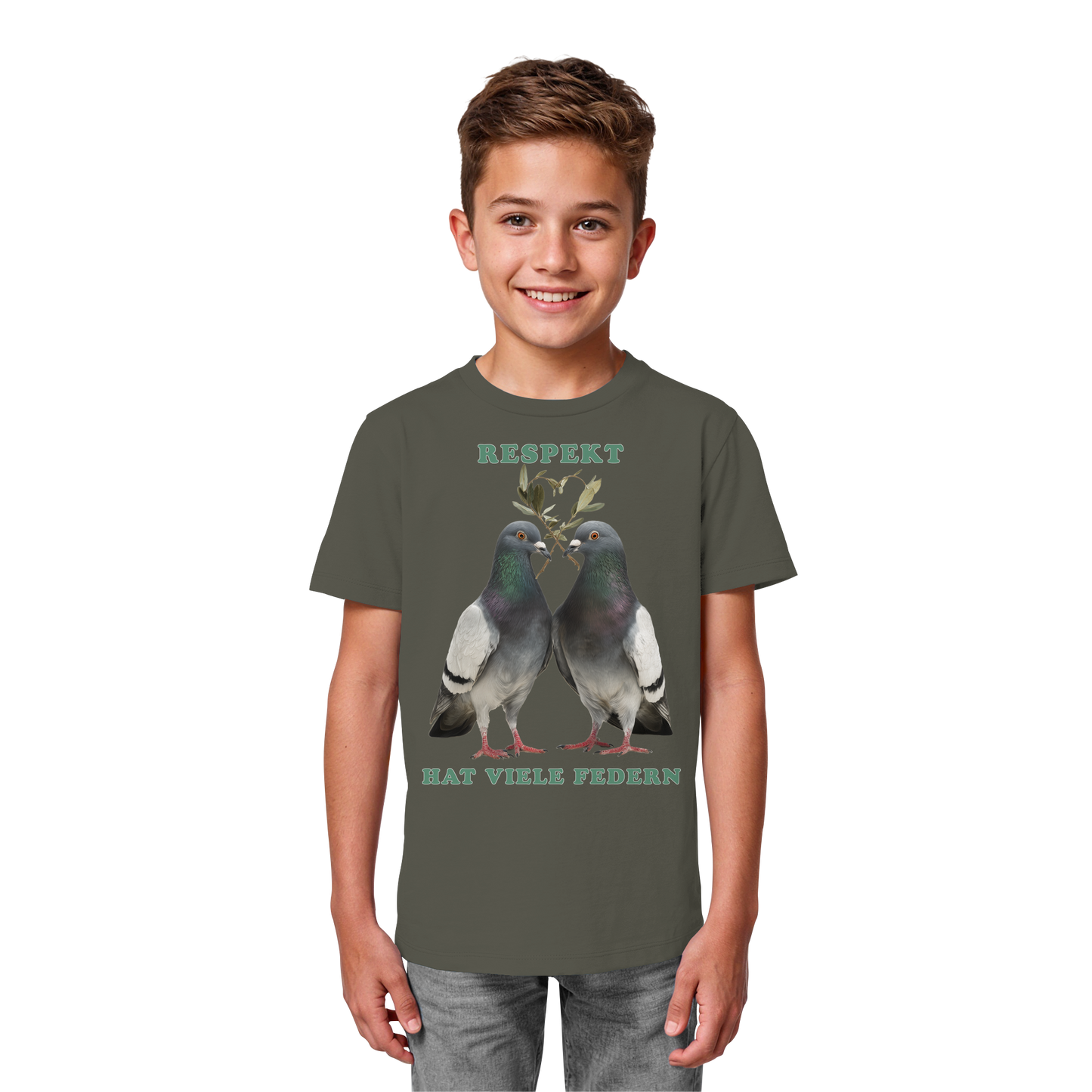 vegwear "Respekt hat viele Federn" - unisex Bio Kids Shirt