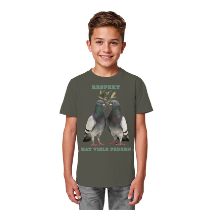 vegwear "Respekt hat viele Federn" - unisex Bio Kids Shirt