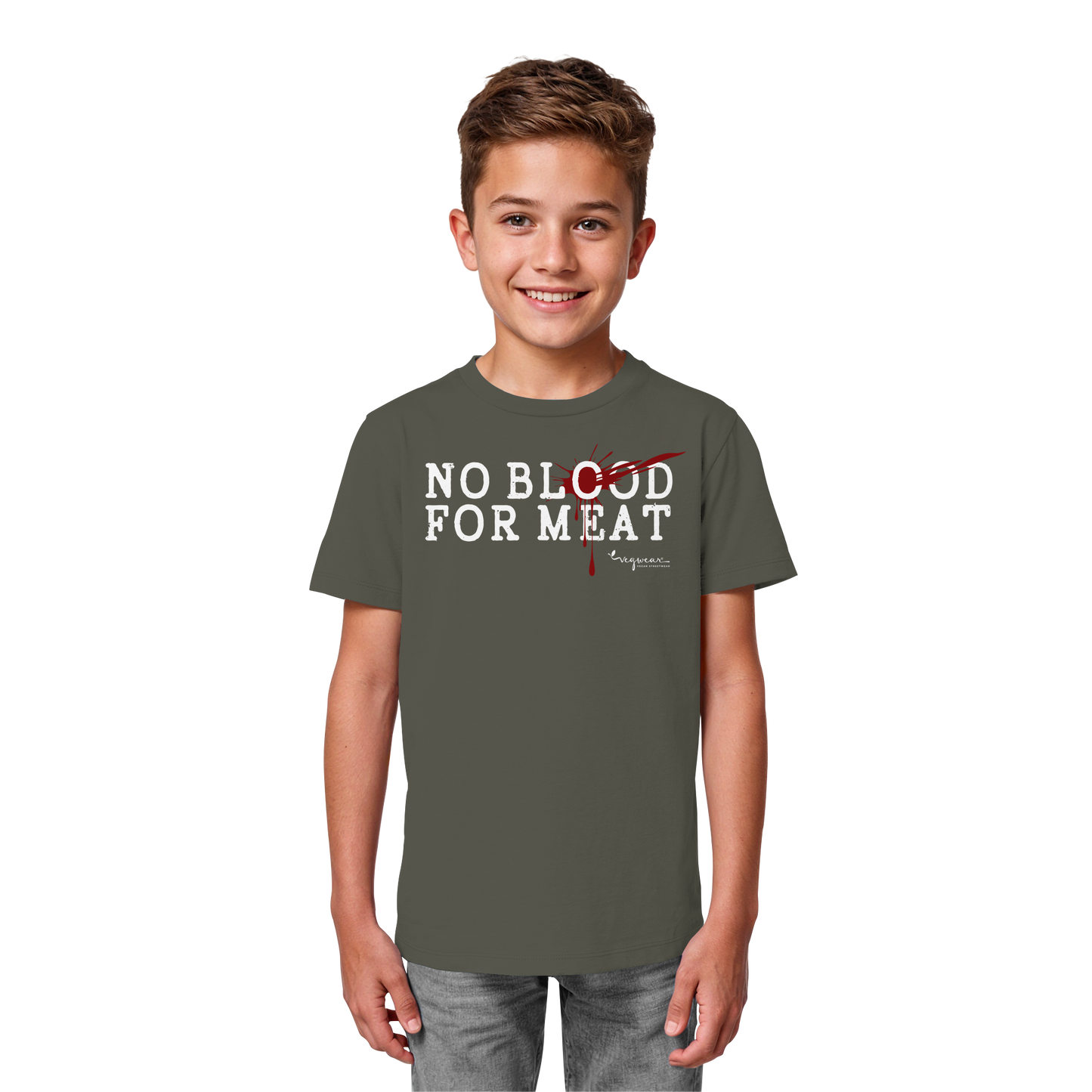 Bio-T-Shirt für Kinder: "no blood for meat" Bio-T-Shirt | vegwear