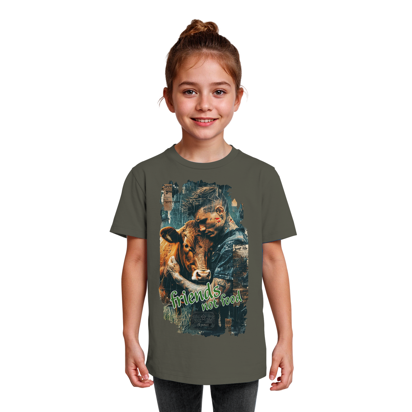 vegwear "friends not food" - unisex Kids bio T-Shirt, vegan, fair