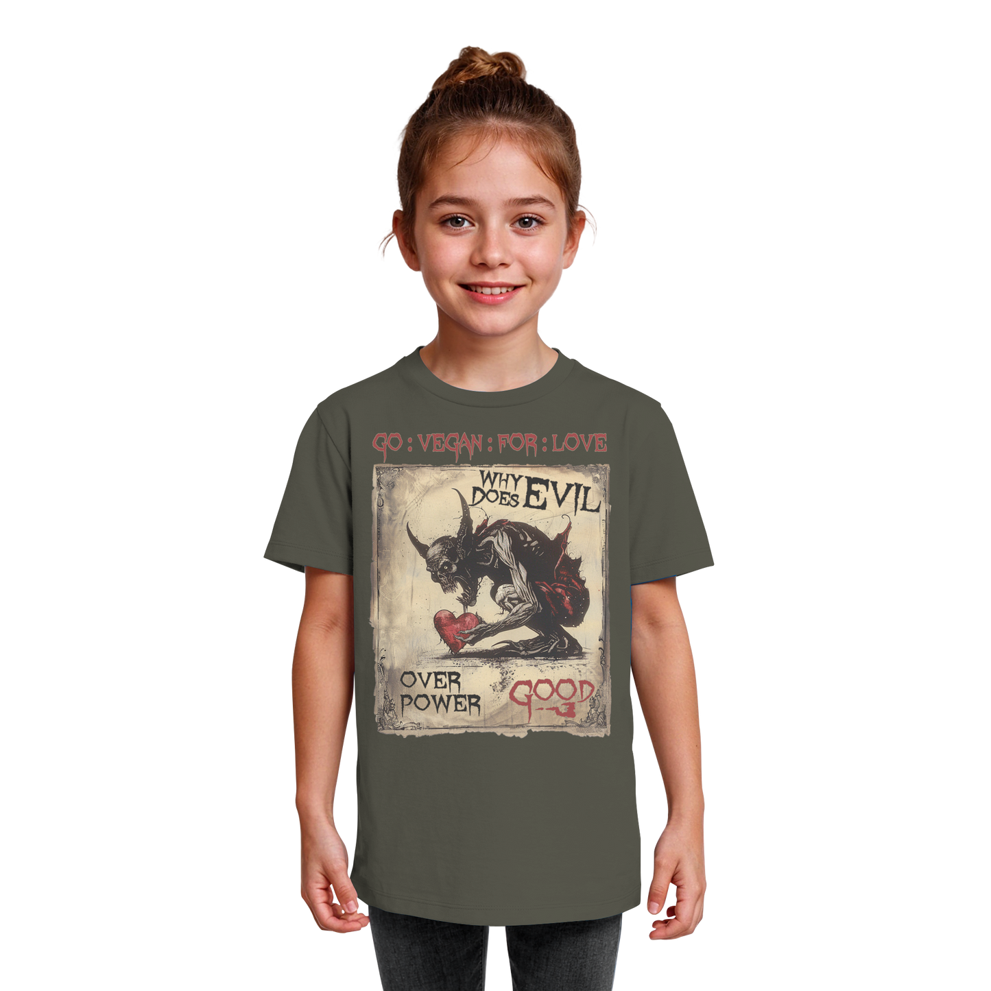 vegwear "why does evil" - unisex Bio Kinder T-Shirt
