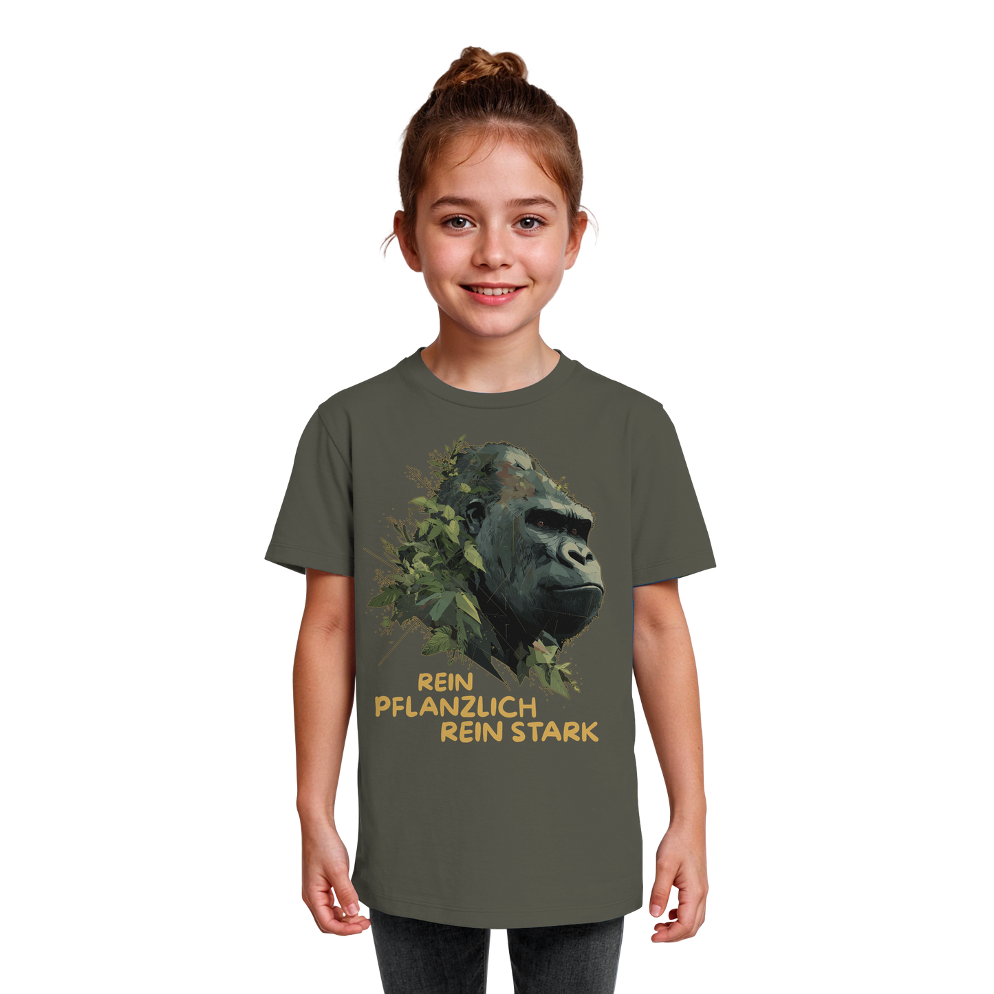 vegwear "Gorilla, rein pflanzlich rein stark" - unisex Kids T-Shirt, bio vegan