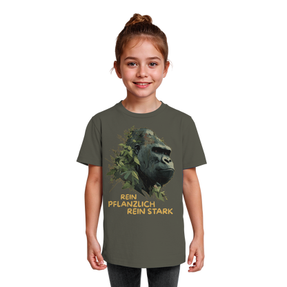 vegwear "Gorilla, rein pflanzlich rein stark" - unisex Kids T-Shirt, bio vegan
