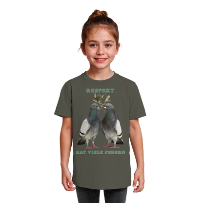 vegwear "Respekt hat viele Federn" - unisex Bio Kids Shirt