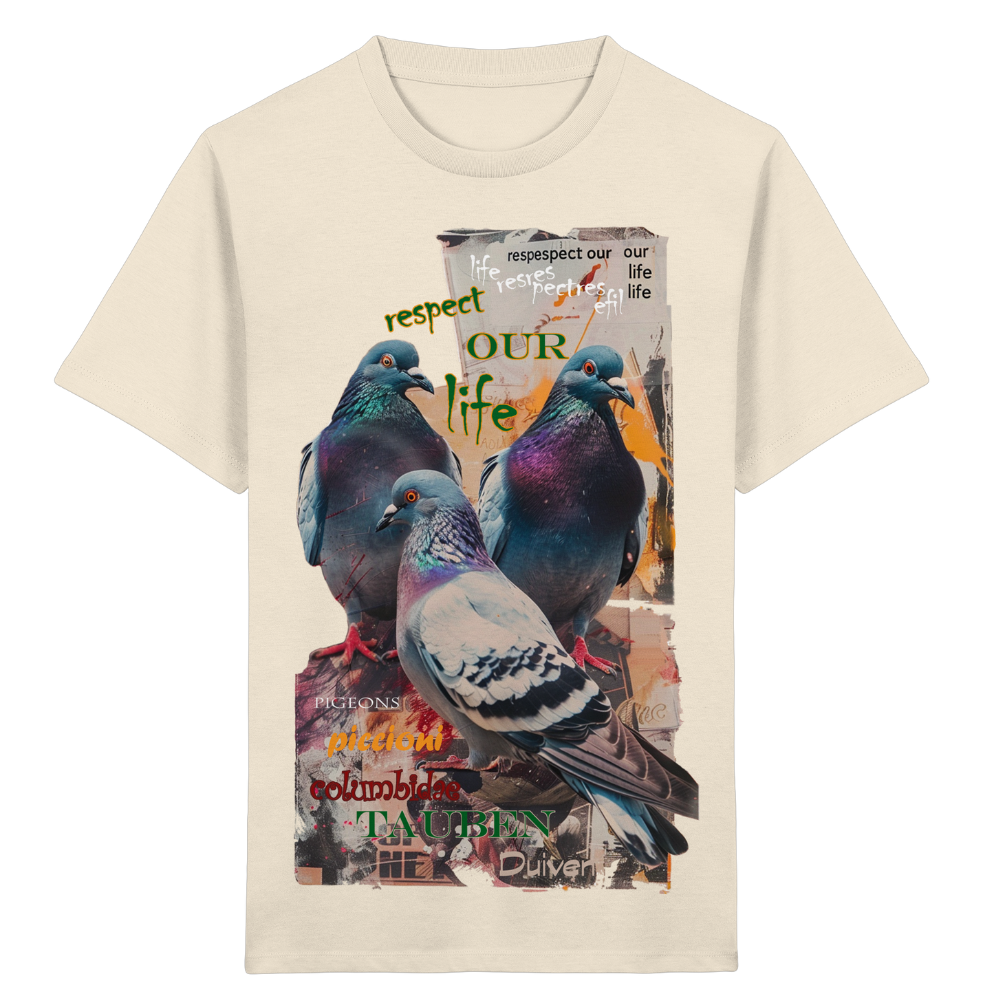 vegwear "respect our life - Tauben" - unisex Kinder Bio T-Shirt