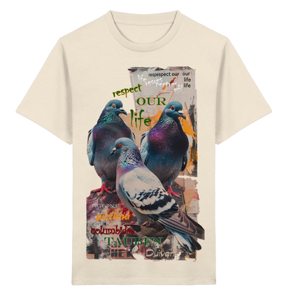 vegwear "respect our life - Tauben" - unisex Kinder Bio T-Shirt