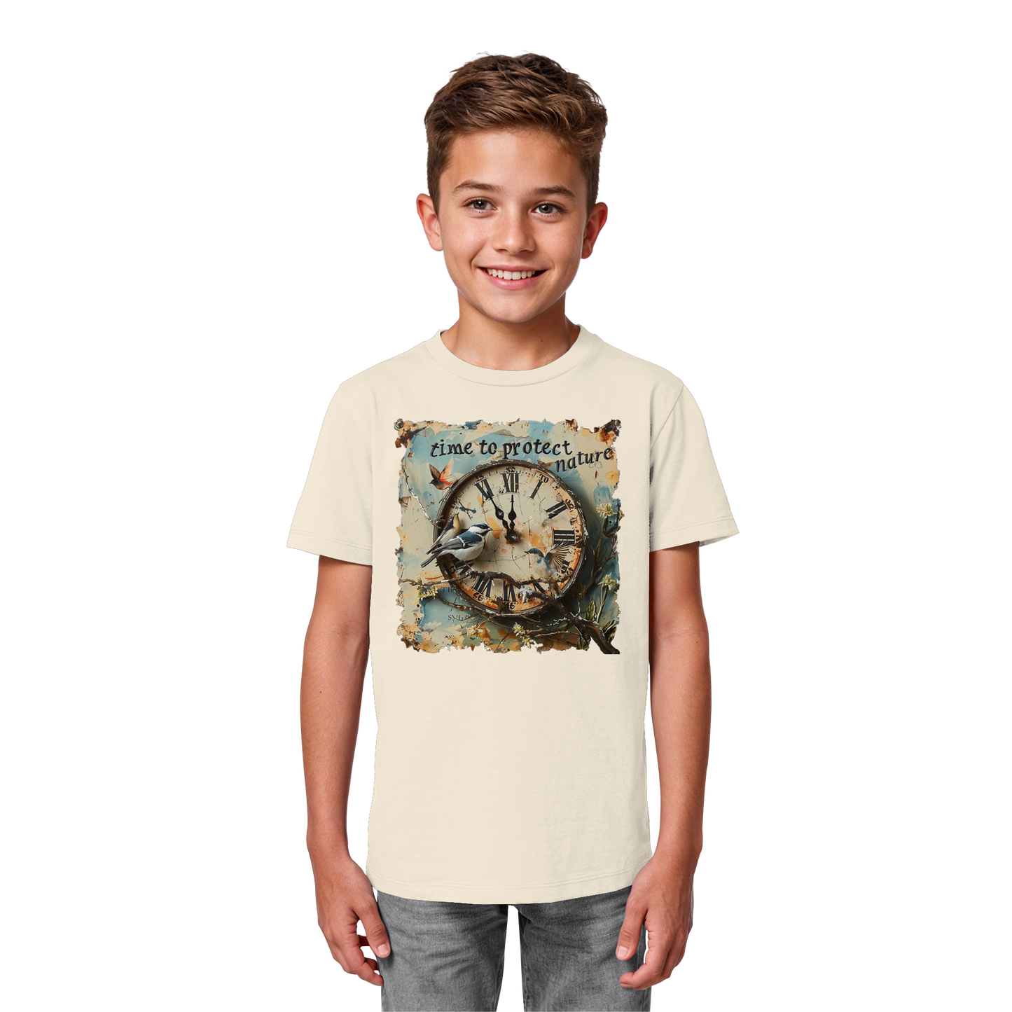 vegwear "time to protect nature" - unisex Kinder T-Shirt, nachhaltige Mode
