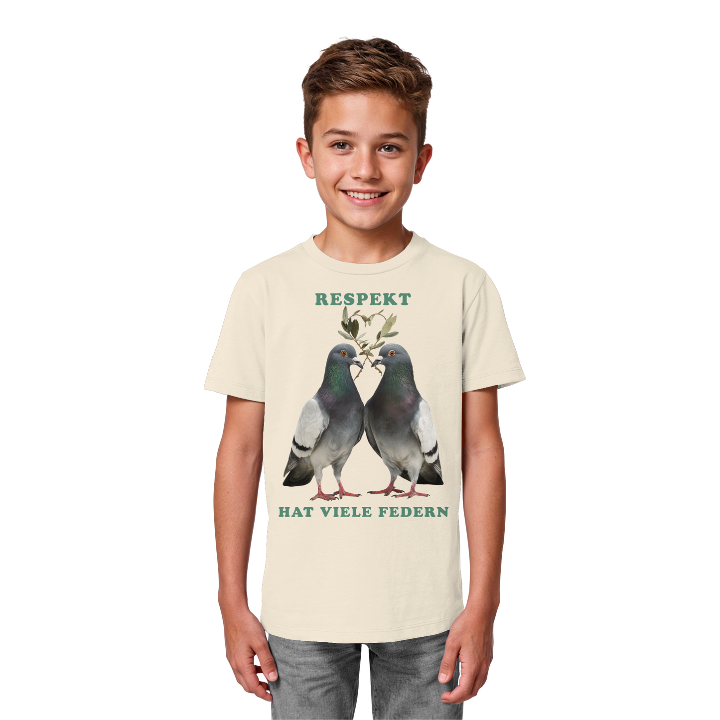 vegwear "Respekt hat viele Federn" - unisex Bio Kids Shirt
