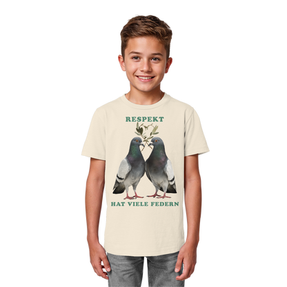 vegwear "Respekt hat viele Federn" - unisex Bio Kids Shirt