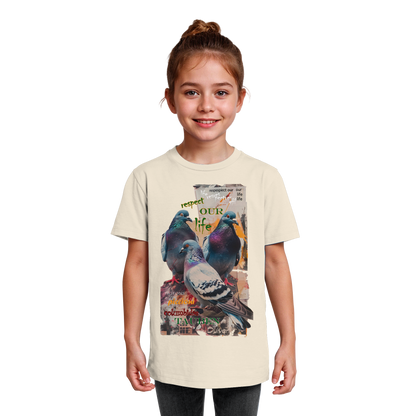 vegwear "respect our life - Tauben" - unisex Kinder Bio T-Shirt