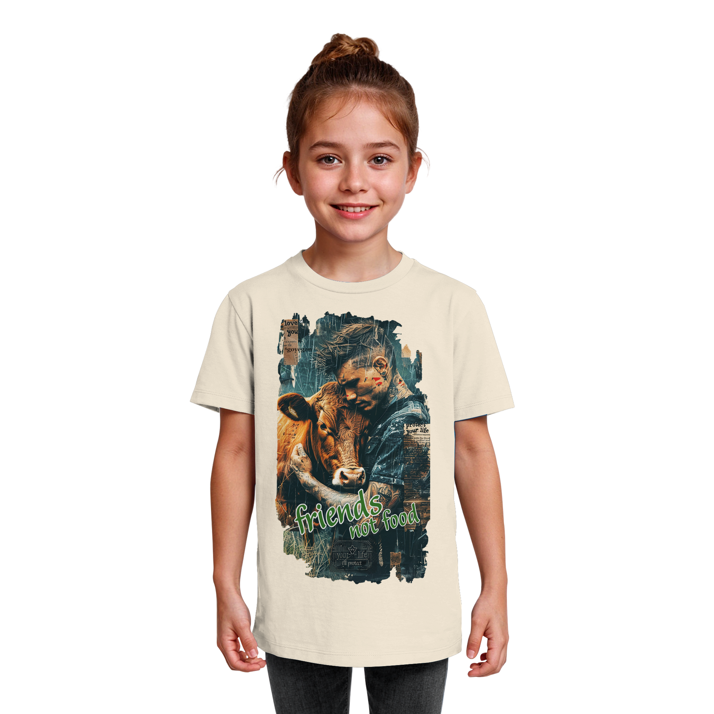 vegwear "friends not food" - unisex Kids bio T-Shirt, vegan, fair