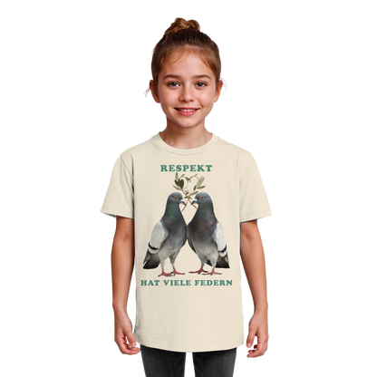 vegwear "Respekt hat viele Federn" - unisex Bio Kids Shirt