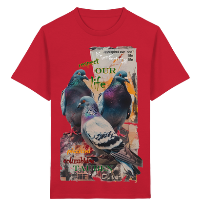vegwear "respect our life - Tauben" - unisex Kinder Bio T-Shirt