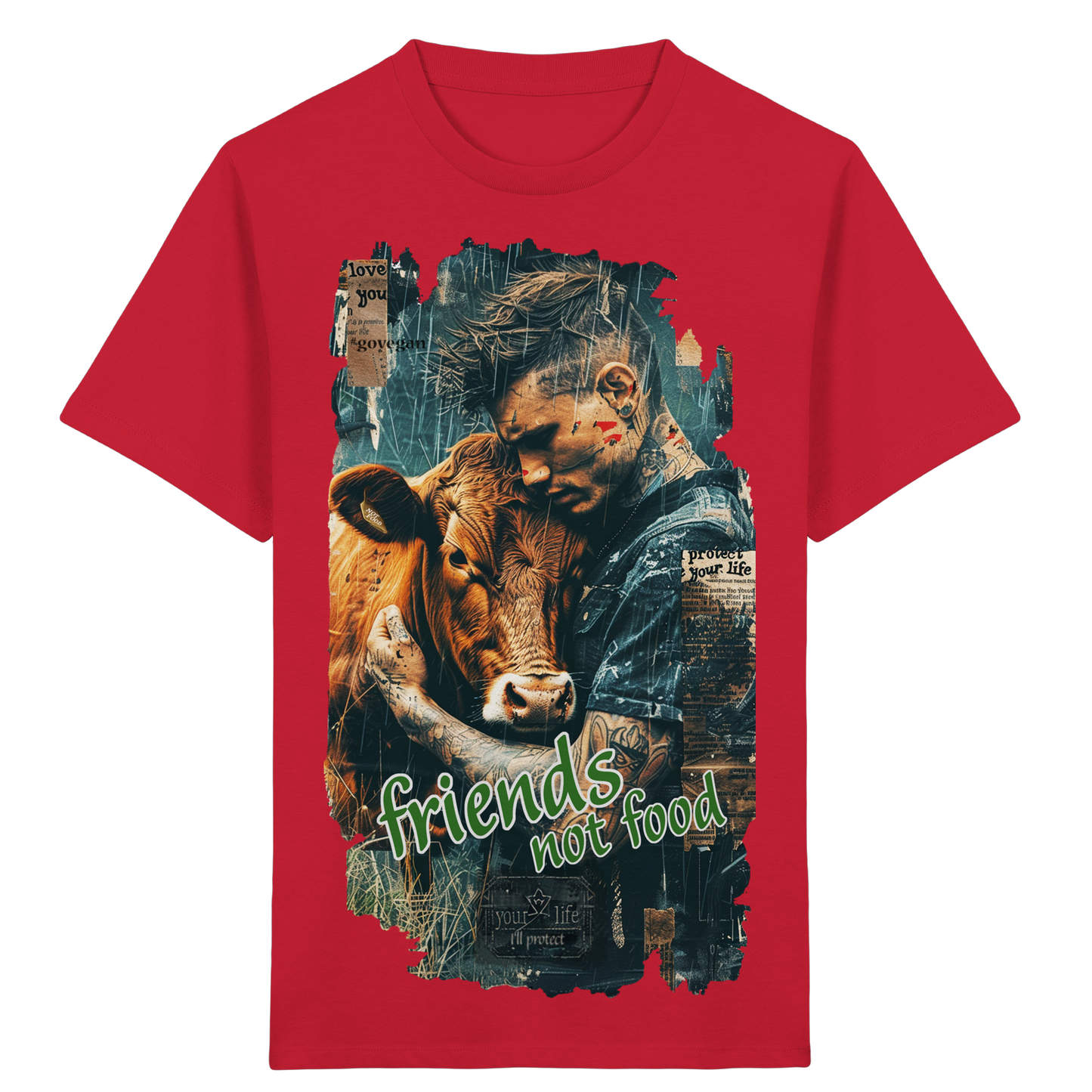 vegwear "friends not food" - unisex Kids bio T-Shirt, vegan, fair