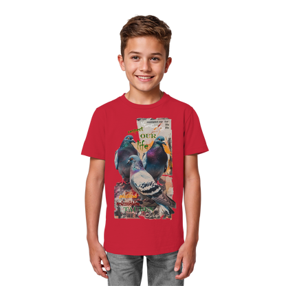 vegwear "respect our life - Tauben" - unisex Kinder Bio T-Shirt