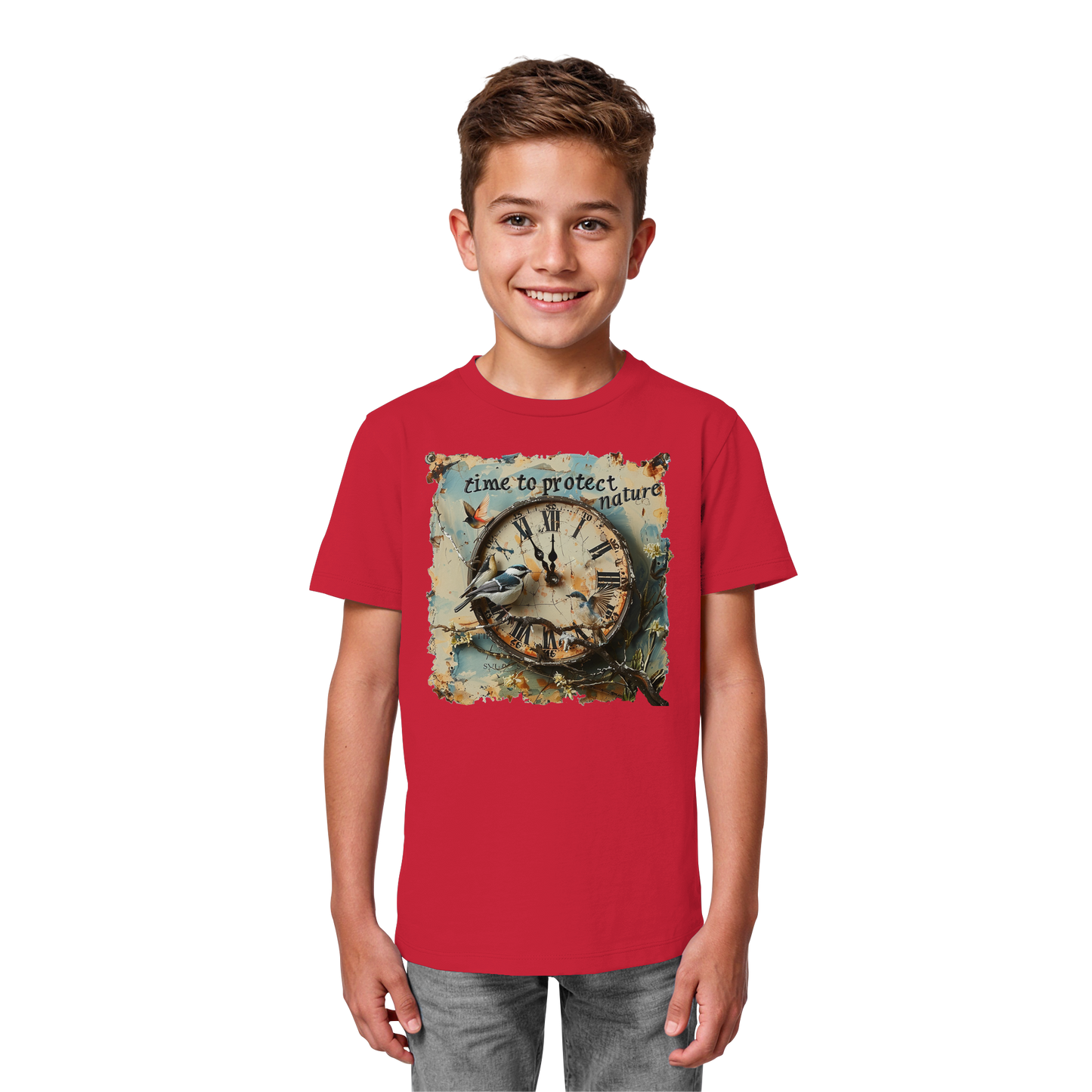 vegwear "time to protect nature" - unisex Kinder T-Shirt, nachhaltige Mode