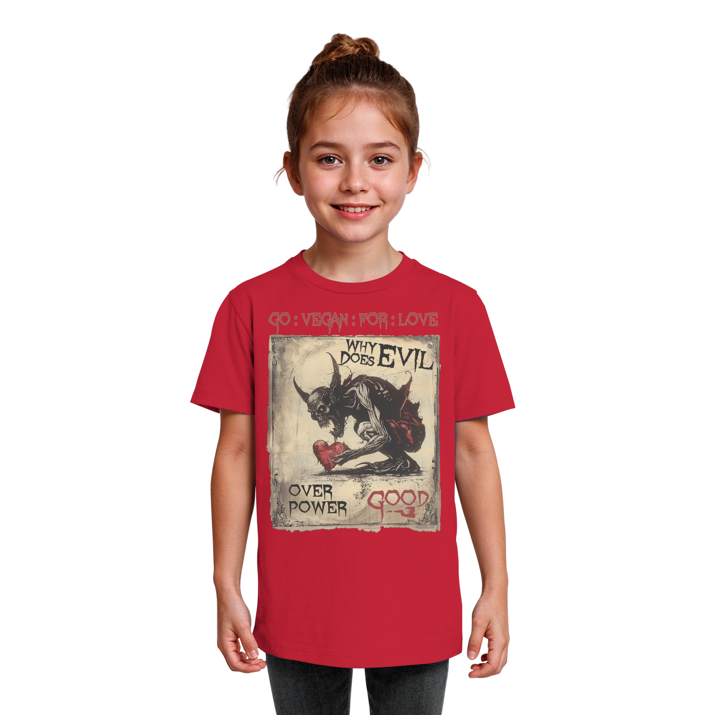 vegwear "why does evil" - unisex Bio Kinder T-Shirt