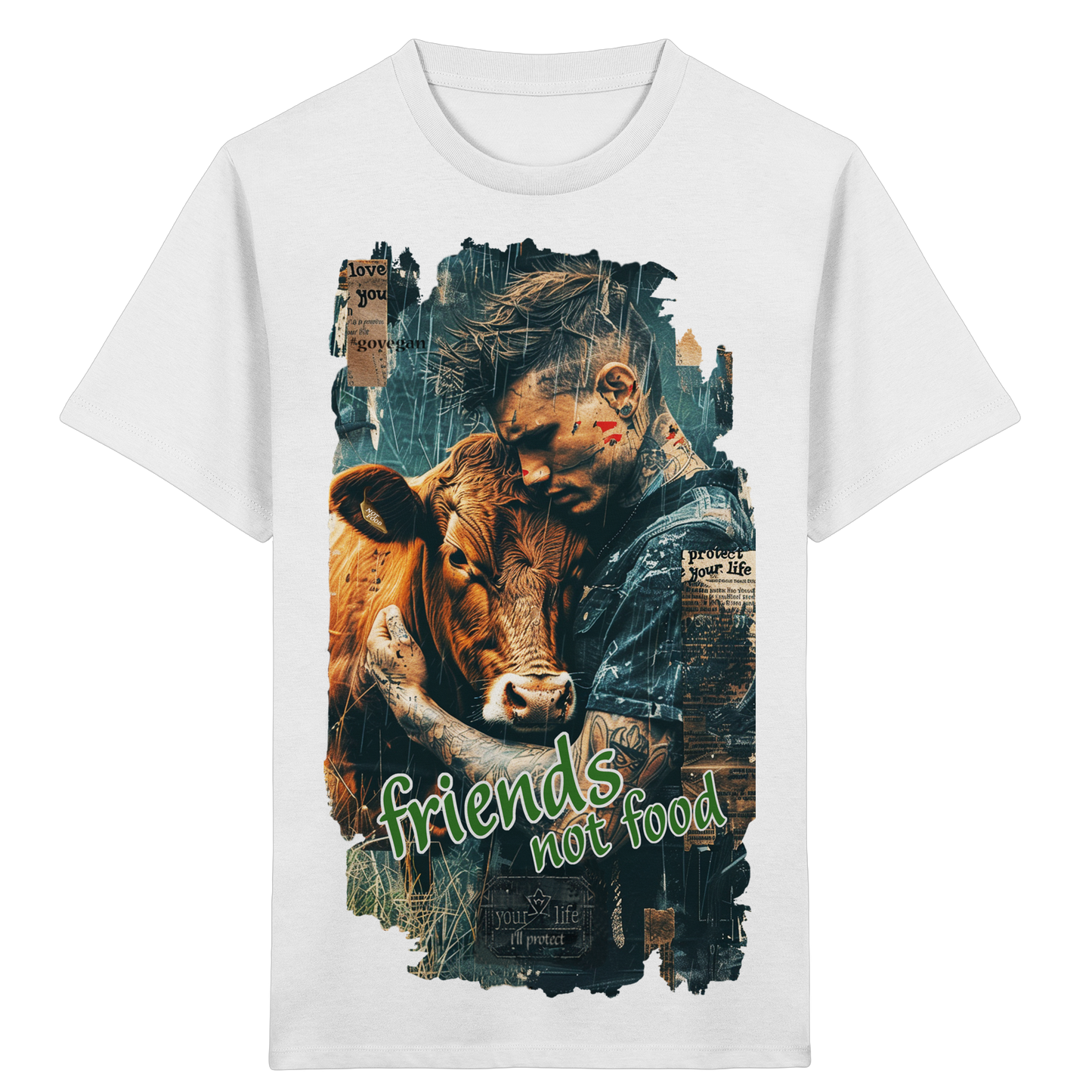 vegwear "friends not food" - unisex Kids bio T-Shirt, vegan, fair