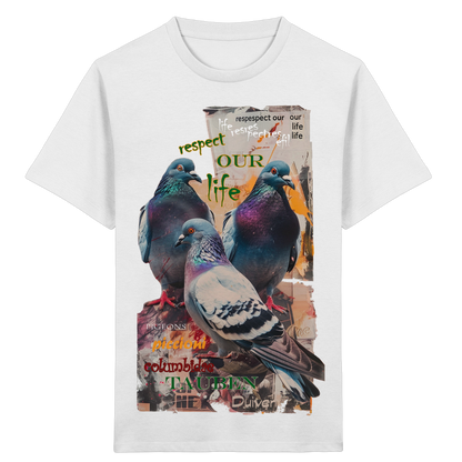 vegwear "respect our life - Tauben" - unisex Kinder Bio T-Shirt