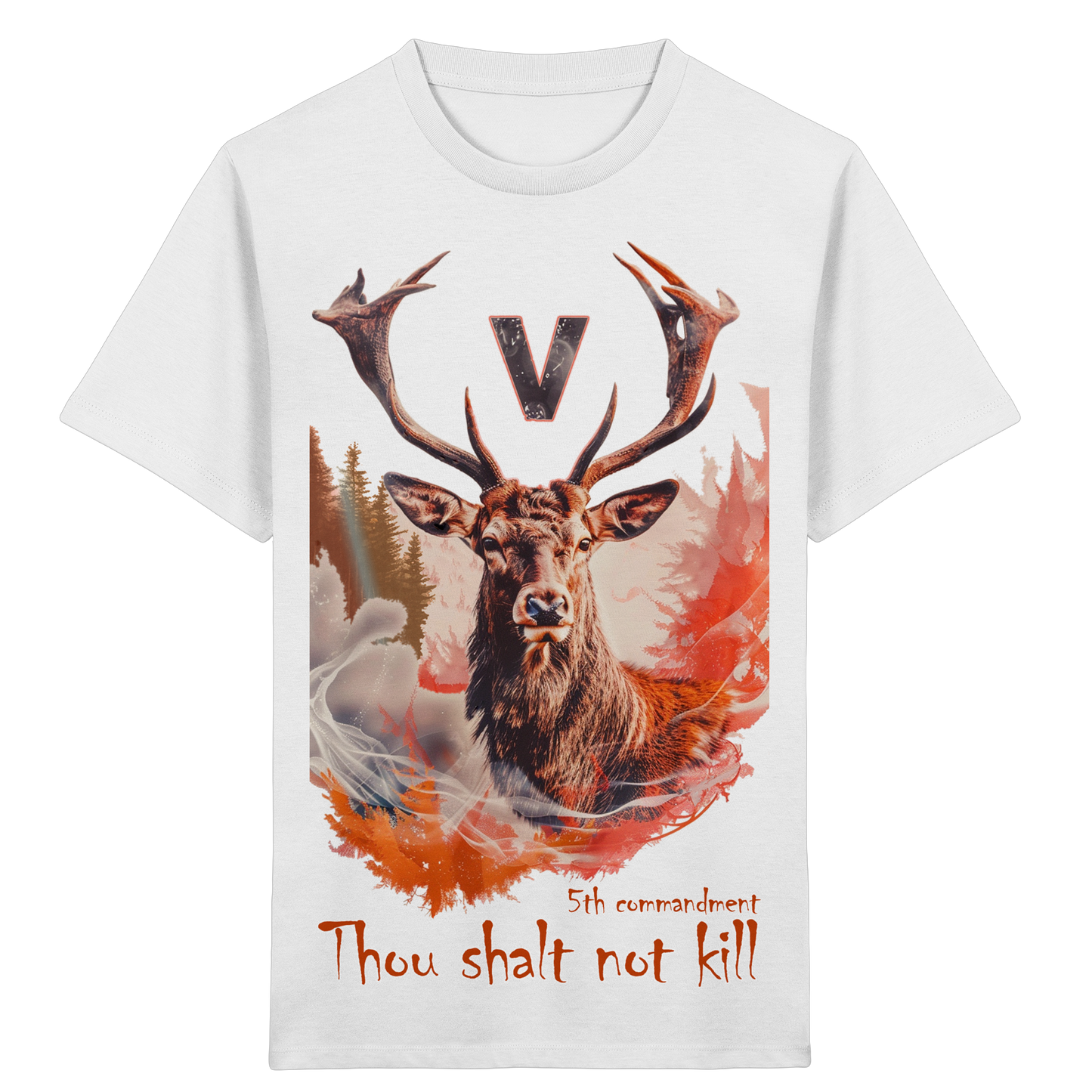 unisex Kids Bio T-Shirt: 'thou shalt not kill 5th' | vegwear 