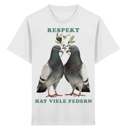 vegwear "Respekt hat viele Federn" - unisex Bio Kids Shirt
