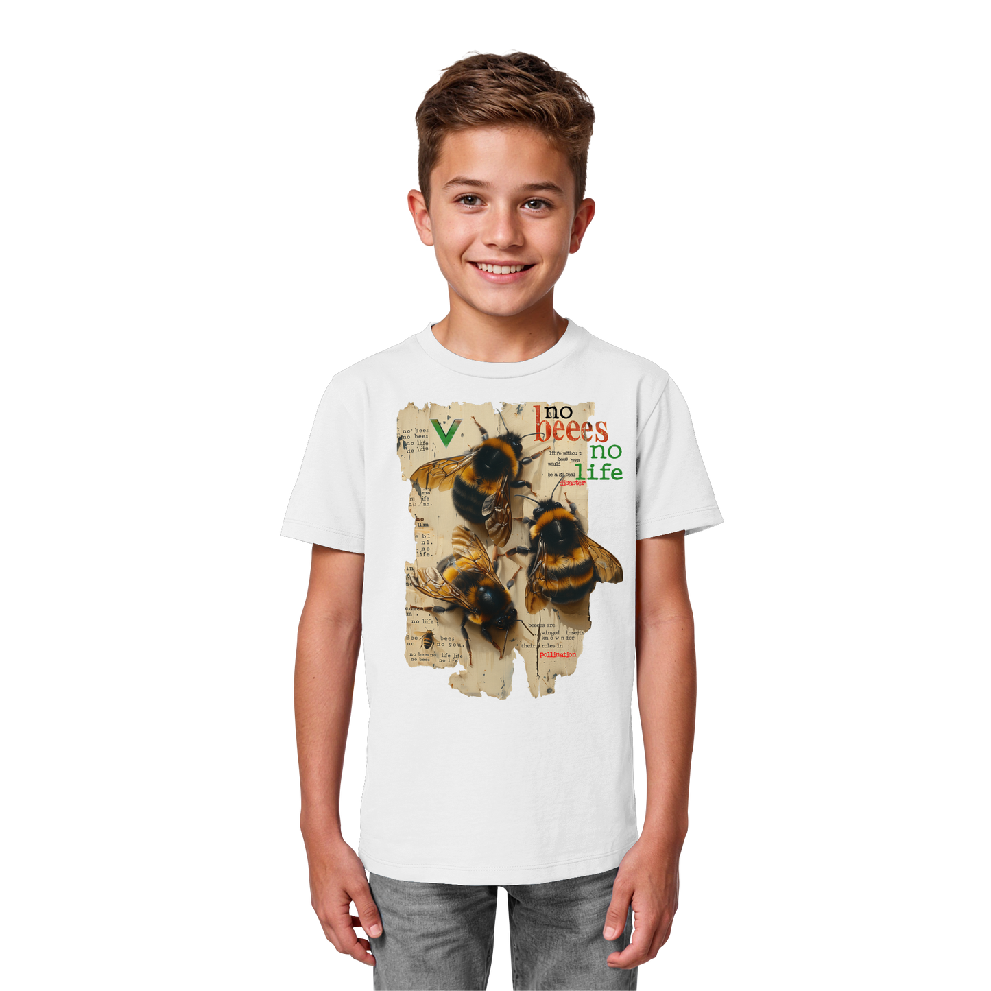 vegwear "no bees no life" - Kinder bio T-Shirt