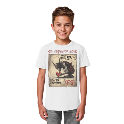 vegwear "why does evil" - unisex Bio Kinder T-Shirt
