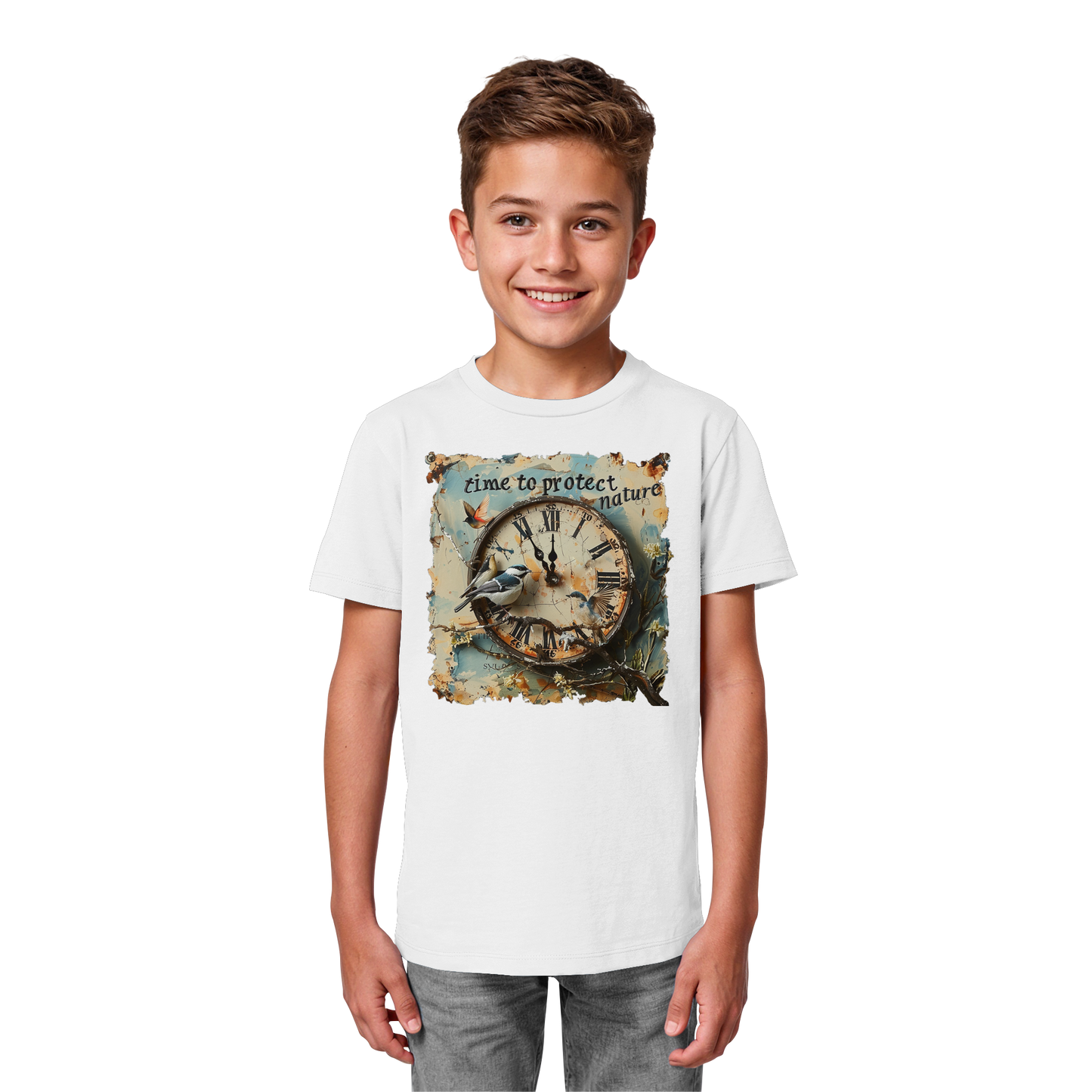 vegwear "time to protect nature" - unisex Kinder T-Shirt, nachhaltige Mode