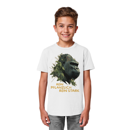 vegwear "Gorilla, rein pflanzlich rein stark" - unisex Kids T-Shirt, bio vegan