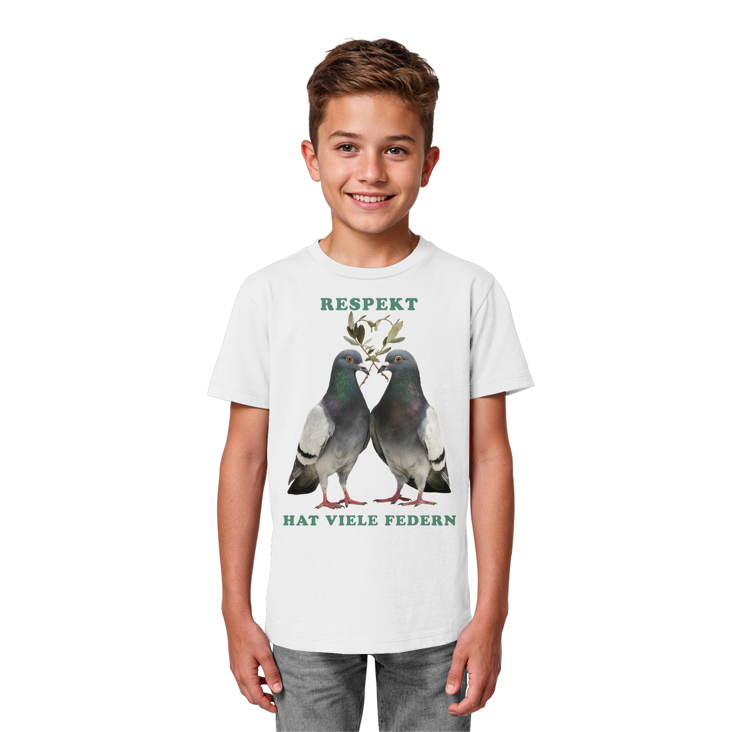 vegwear "Respekt hat viele Federn" - unisex Bio Kids Shirt