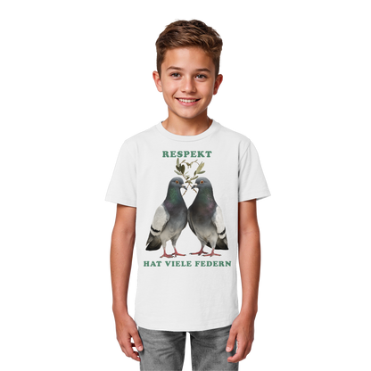 vegwear "Respekt hat viele Federn" - unisex Bio Kids Shirt