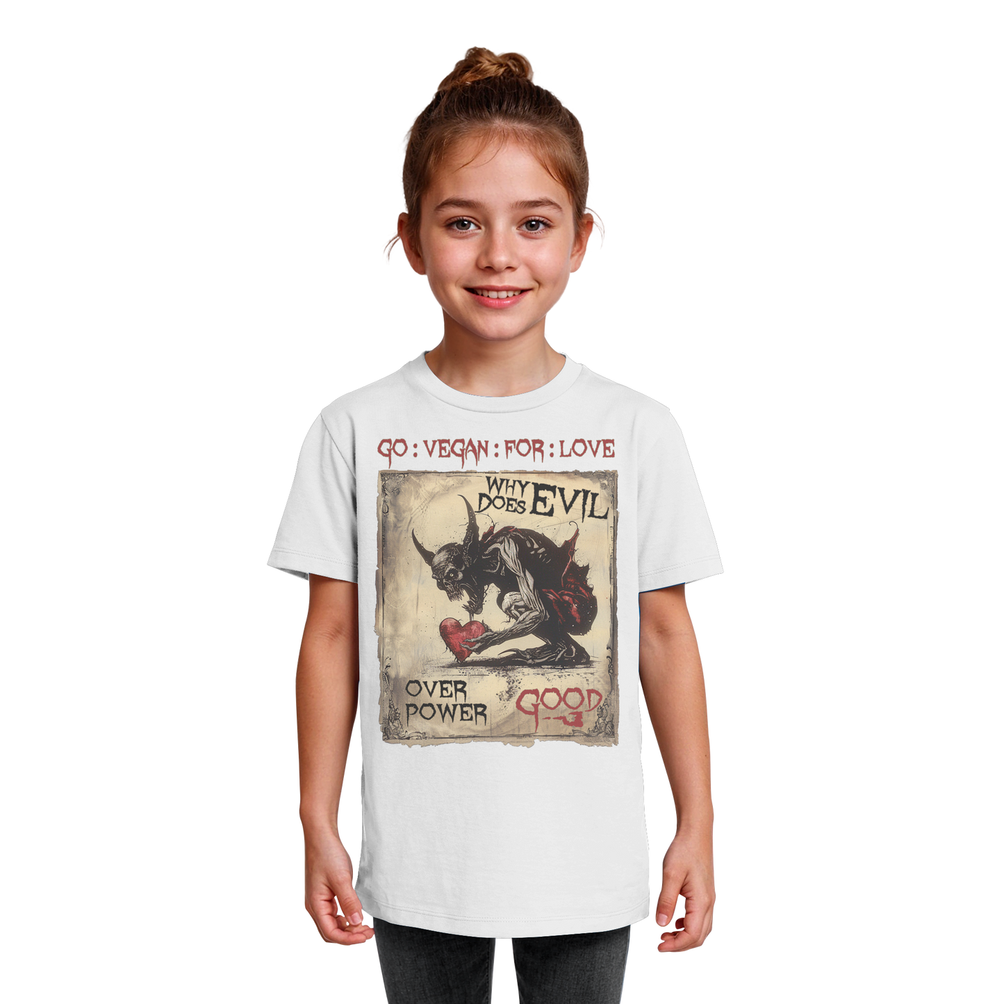 vegwear "why does evil" - unisex Bio Kinder T-Shirt