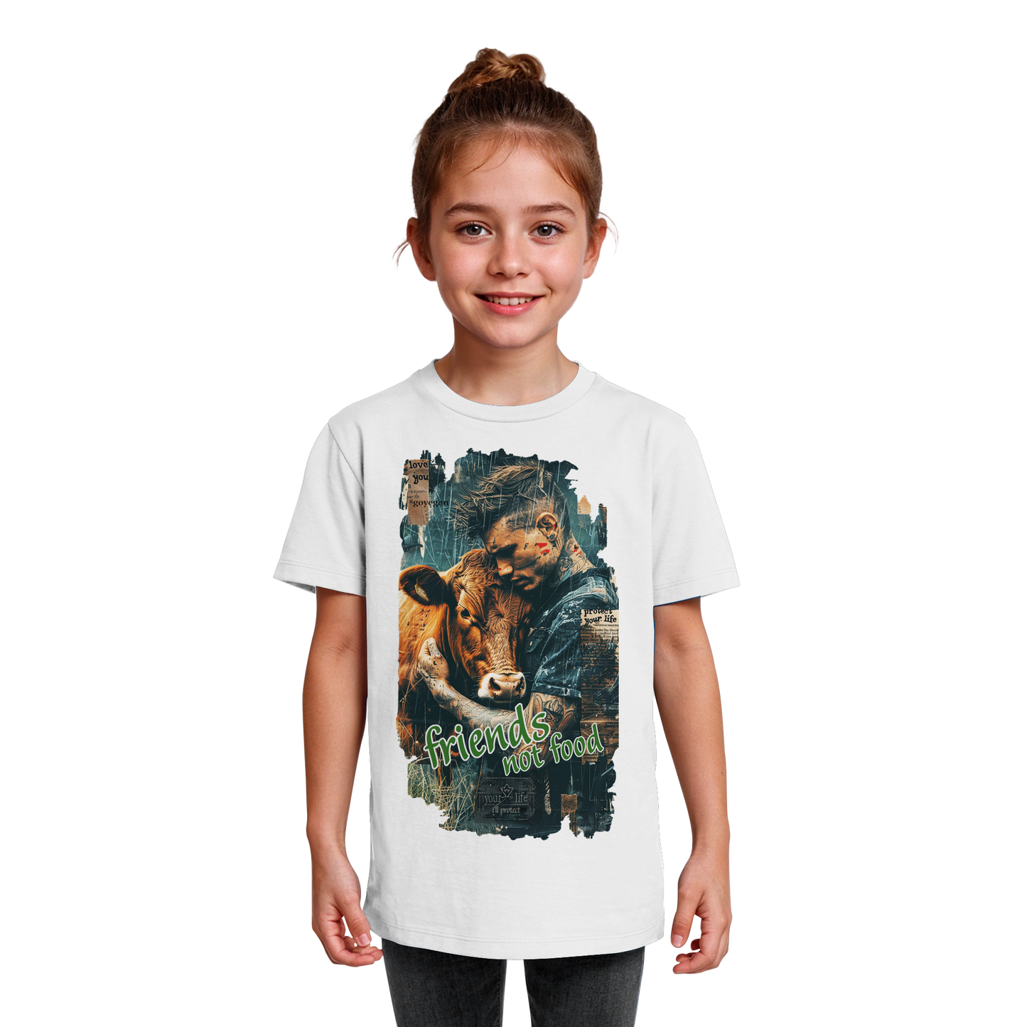 vegwear "friends not food" - unisex Kids bio T-Shirt, vegan, fair