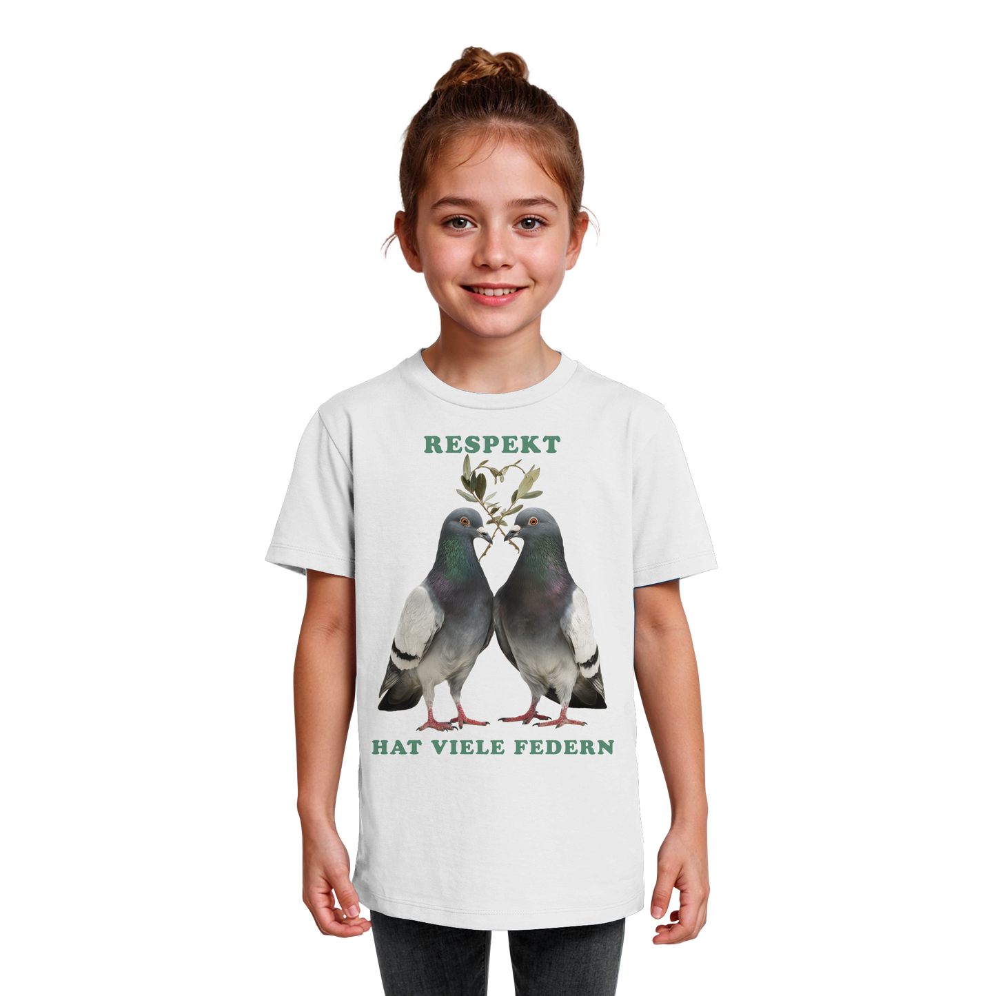 vegwear "Respekt hat viele Federn" - unisex Bio Kids Shirt