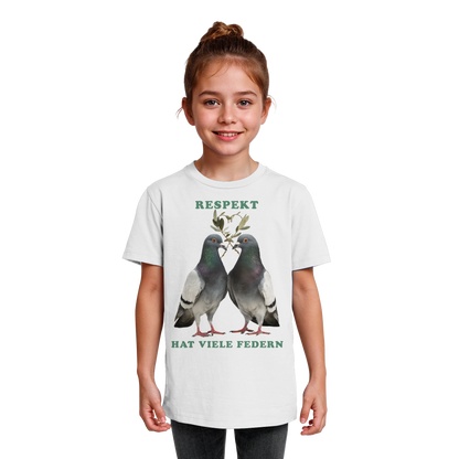 vegwear "Respekt hat viele Federn" - unisex Bio Kids Shirt