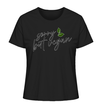 Motif "sorry but vegan" - women's organic T-shirt