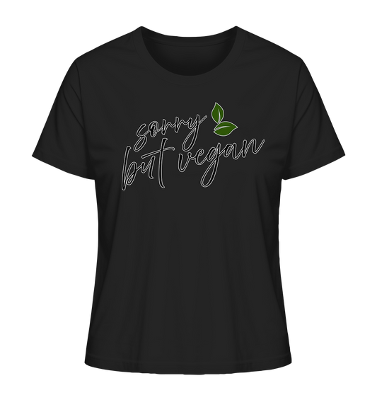Motif "sorry but vegan" - women's organic T-shirt