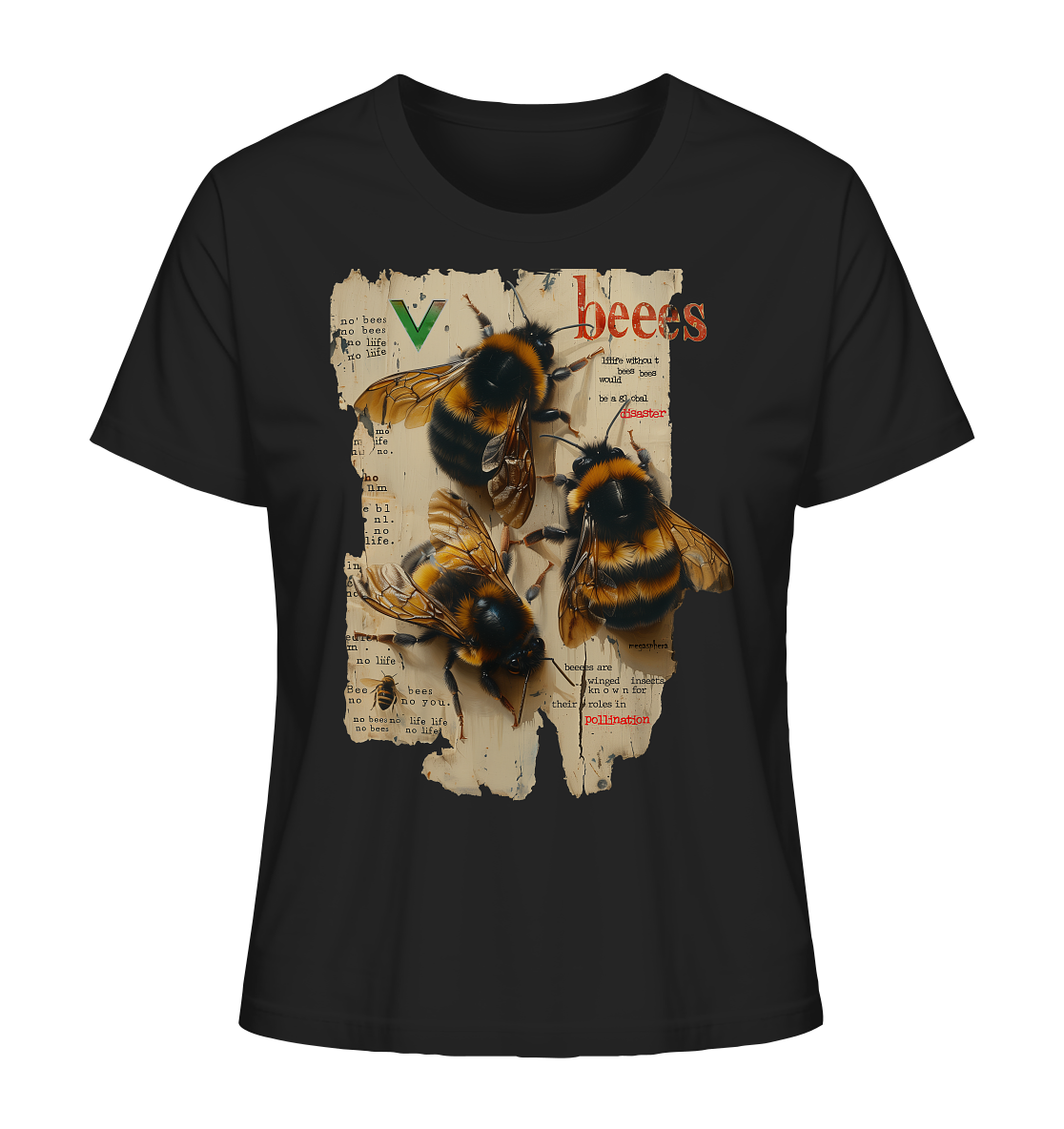 Motiv "no bees, no life" - Damen Bio T-Shirt