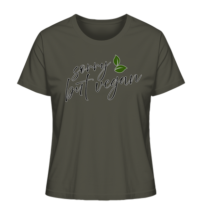 Motif "sorry but vegan" - women's organic T-shirt