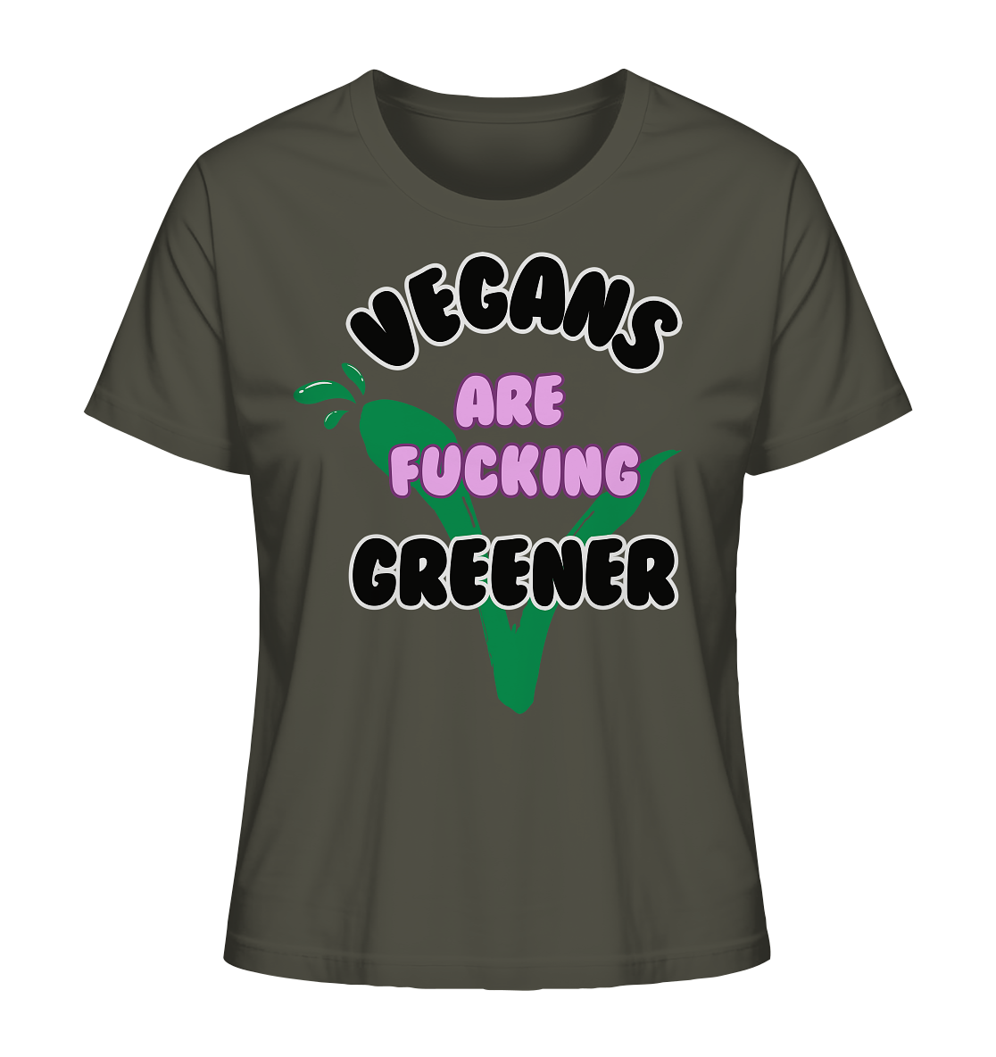 Motif "vegans are fucking greener" - women's organic T-shirt