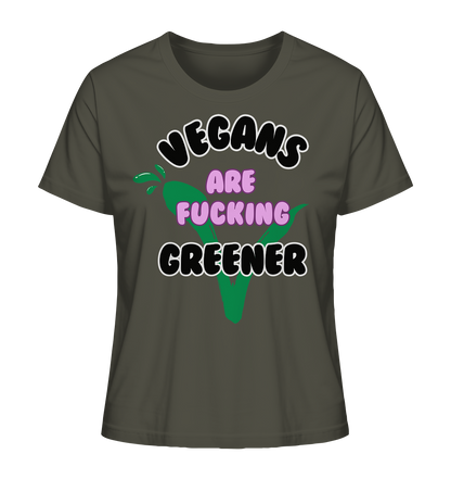 Motif "vegans are fucking greener" - women's organic T-shirt