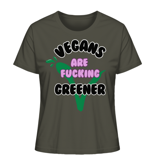 Motif "vegans are fucking greener" - women's organic T-shirt